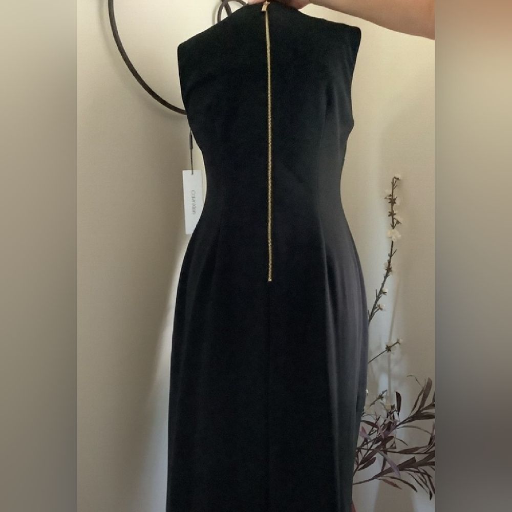 Calvin Klein Black Dress with Gold Accents - Picture 2 of 12